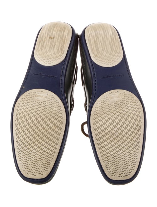 Salvatore Ferragamo Leather Bow Accents Moccasins