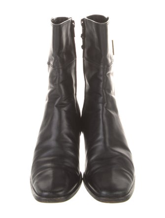 Salvatore Ferragamo Leather Moto Boots