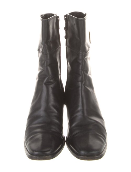 Salvatore Ferragamo Leather Moto Boots