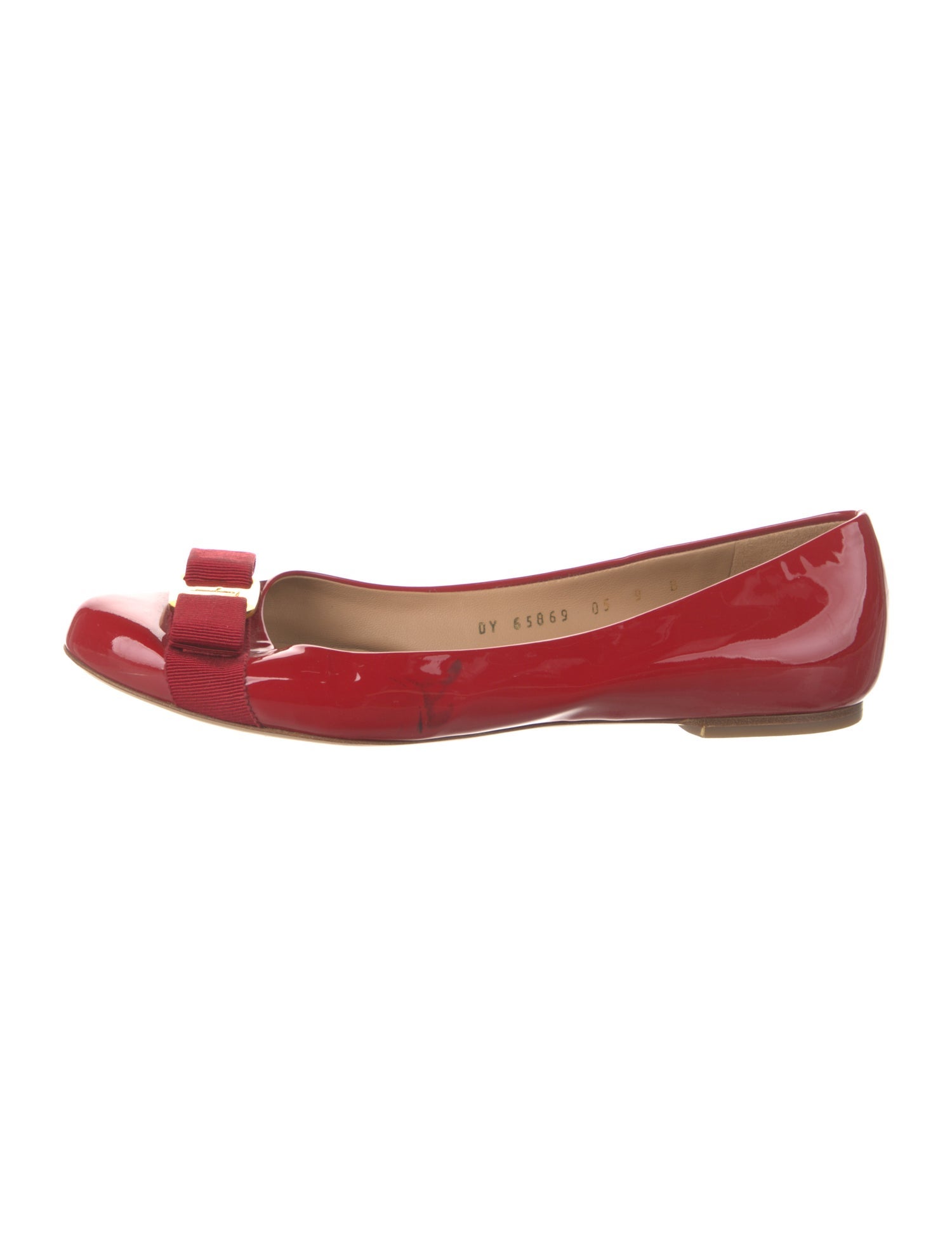 Salvatore Ferragamo Vara Bow Accent Patent Leather Flats