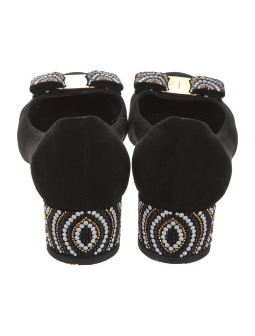 Salvatore Ferragamo Suede Bow Accents Pumps