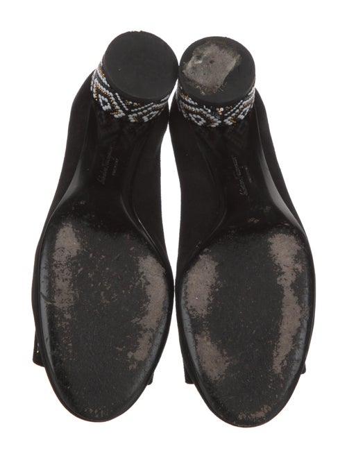 Salvatore Ferragamo Suede Bow Accents Pumps