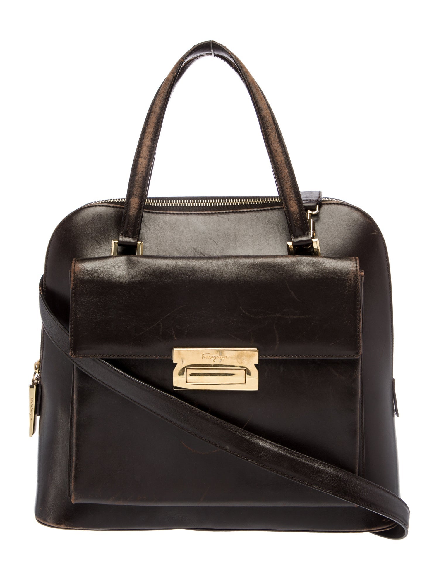 Salvatore Ferragamo Leather Top Handle Bag