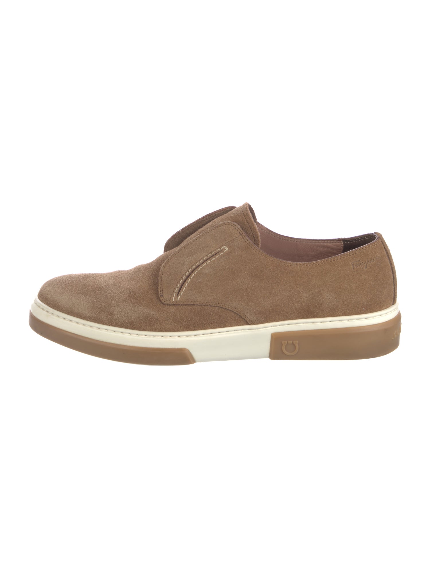 Salvatore Ferragamo Suede Colorblock Pattern Sneakers