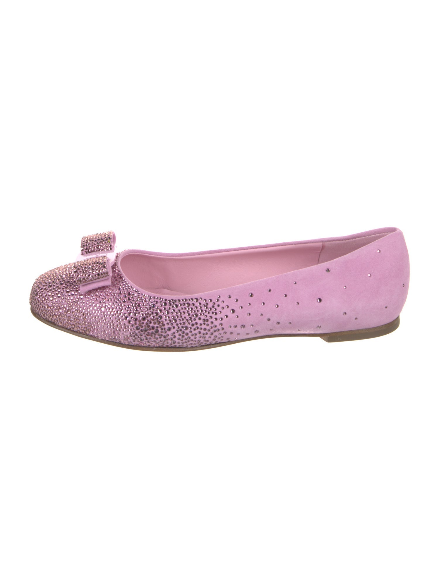 Salvatore Ferragamo Suede Bow Accents Ballet Flats w/ Tags