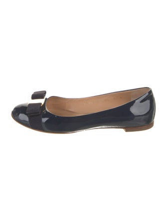 Salvatore Ferragamo Vara Bow Accent Patent Leather Ballet Flats