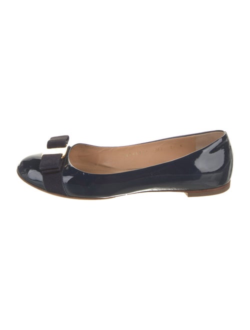 Salvatore Ferragamo Vara Bow Accent Patent Leather Ballet Flats