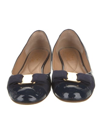 Salvatore Ferragamo Vara Bow Accent Patent Leather Ballet Flats