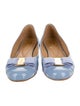 Salvatore Ferragamo Patent Leather Bow Accents Ballet Flats