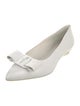 Salvatore Ferragamo Leather Bow Accents Ballet Flats