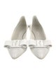 Salvatore Ferragamo Leather Bow Accents Ballet Flats
