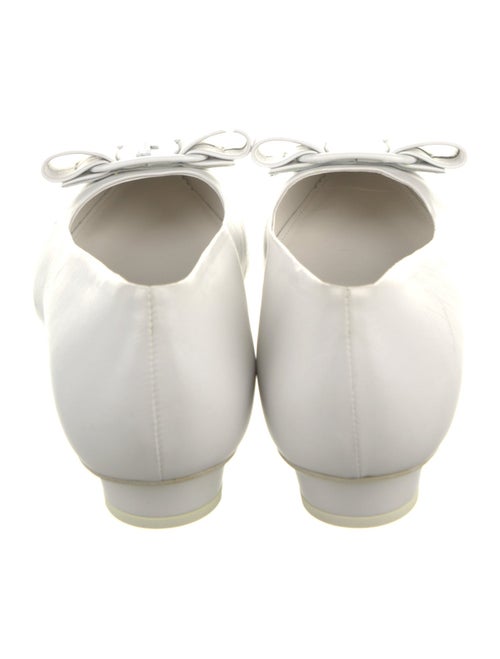 Salvatore Ferragamo Leather Bow Accents Ballet Flats