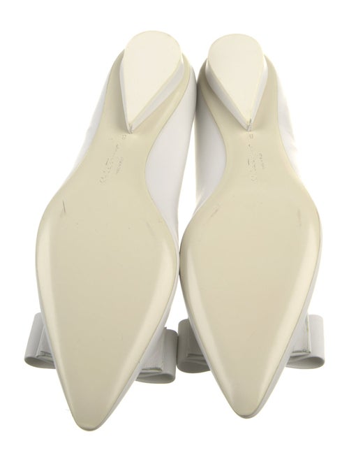 Salvatore Ferragamo Leather Bow Accents Ballet Flats