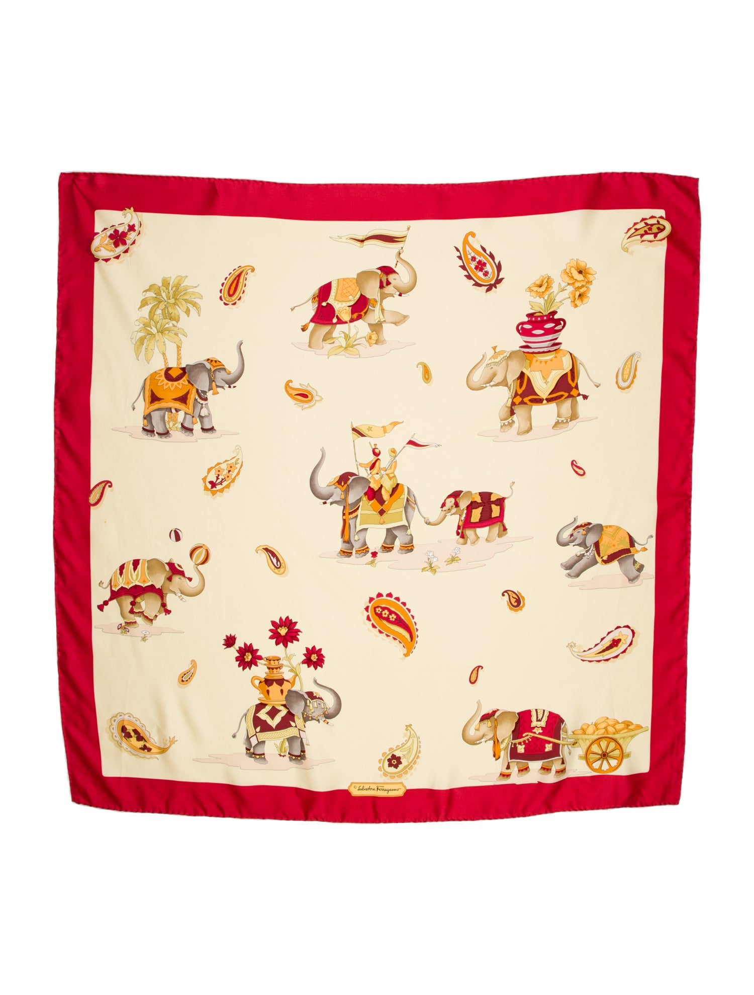 Salvatore Ferragamo Silk Floral Print Scarf