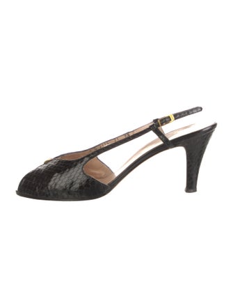 Salvatore Ferragamo Snakeskin Slingback Pumps