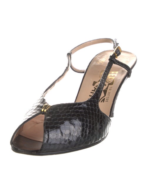 Salvatore Ferragamo Snakeskin Slingback Pumps