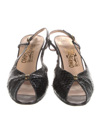 Salvatore Ferragamo Snakeskin Slingback Pumps