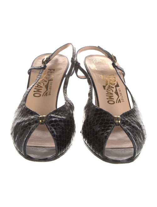 Salvatore Ferragamo Snakeskin Slingback Pumps