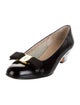 Salvatore Ferragamo Patent Leather Bow Accents Flats