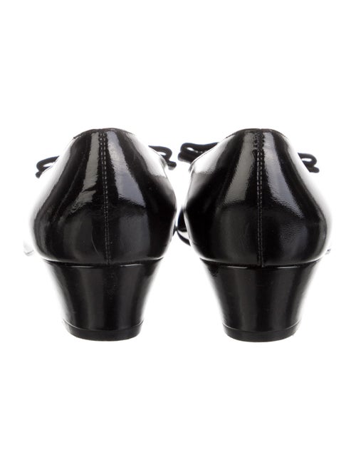 Salvatore Ferragamo Patent Leather Bow Accents Flats