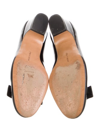 Salvatore Ferragamo Patent Leather Bow Accents Flats