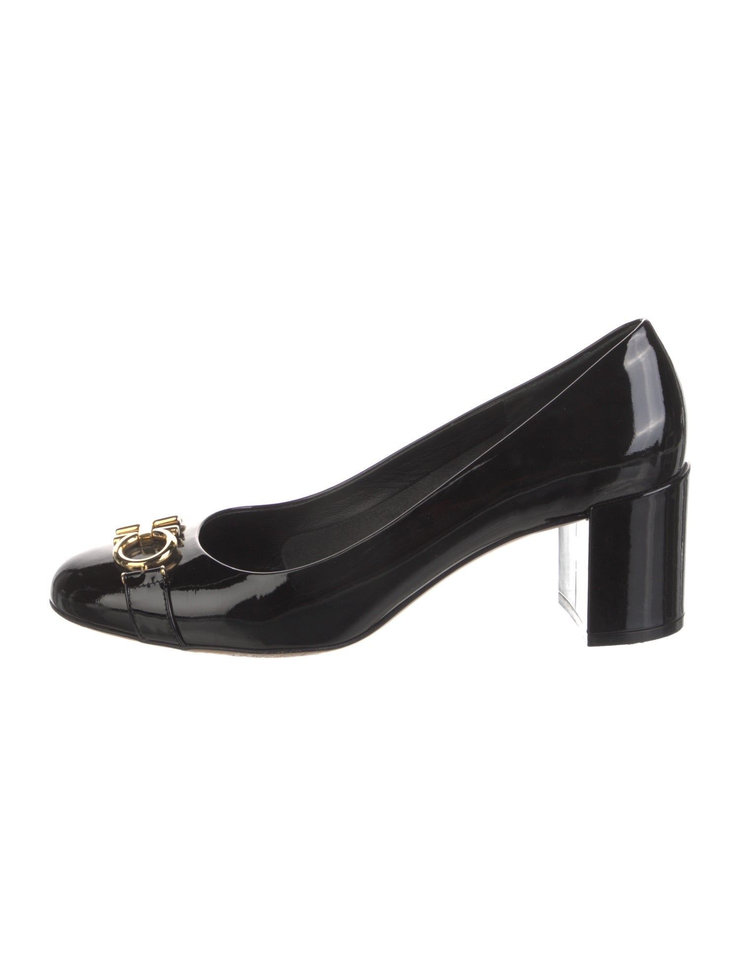 Salvatore Ferragamo Gancini Logo Patent Leather Pumps