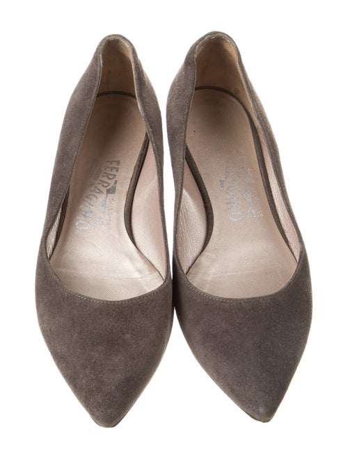 Salvatore Ferragamo Vara Bow Accent Suede Flats