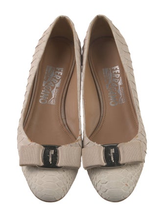 Salvatore Ferragamo Snakeskin Animal Print Flats