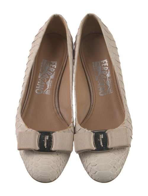 Salvatore Ferragamo Snakeskin Animal Print Flats
