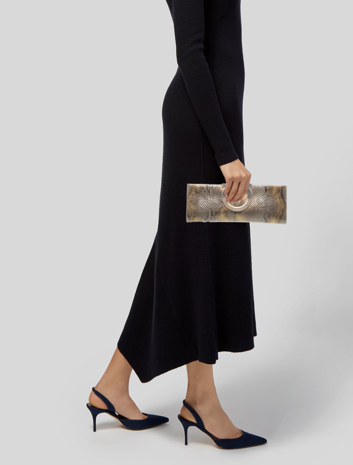 Salvatore Ferragamo Gancini Clutch Vintage