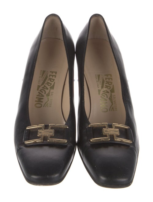 Salvatore Ferragamo Leather Bow Accents Pumps