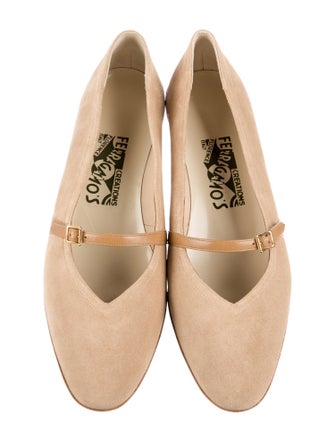 Salvatore Ferragamo Suede Mary Jane Flats