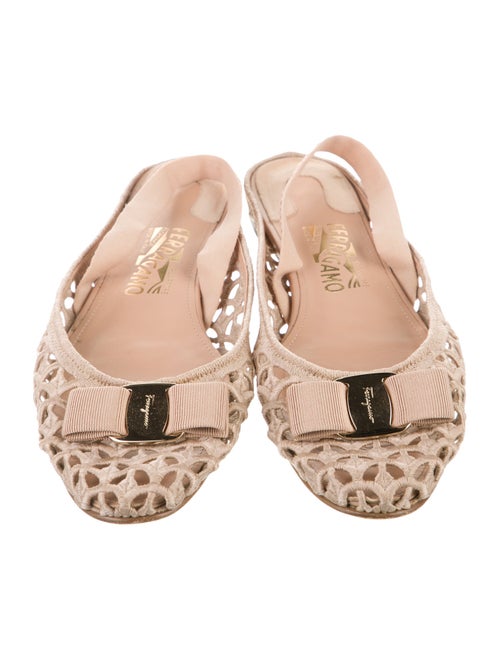Salvatore Ferragamo Bow Accents Slingback Flats