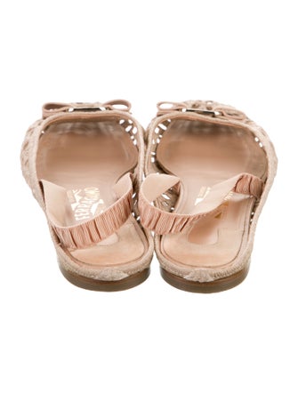 Salvatore Ferragamo Bow Accents Slingback Flats