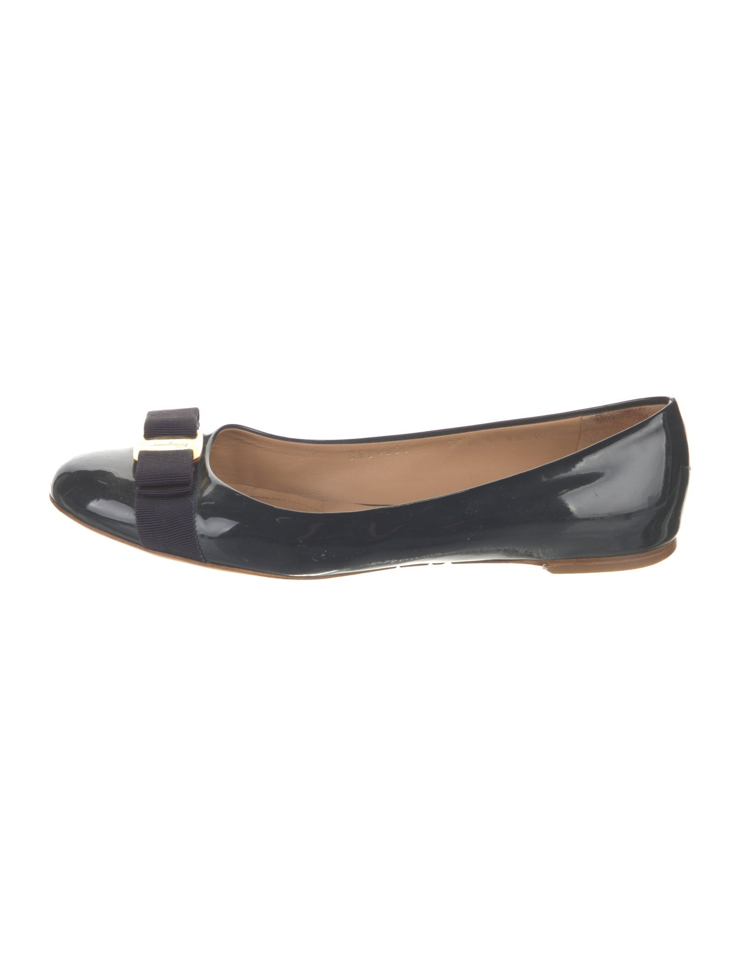 Salvatore Ferragamo Vara Bow Accent Patent Leather Ballet Flats