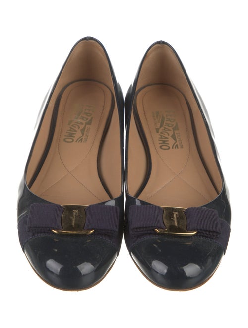 Salvatore Ferragamo Vara Bow Accent Patent Leather Ballet Flats