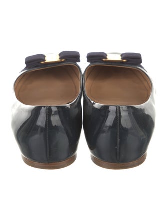 Salvatore Ferragamo Vara Bow Accent Patent Leather Ballet Flats