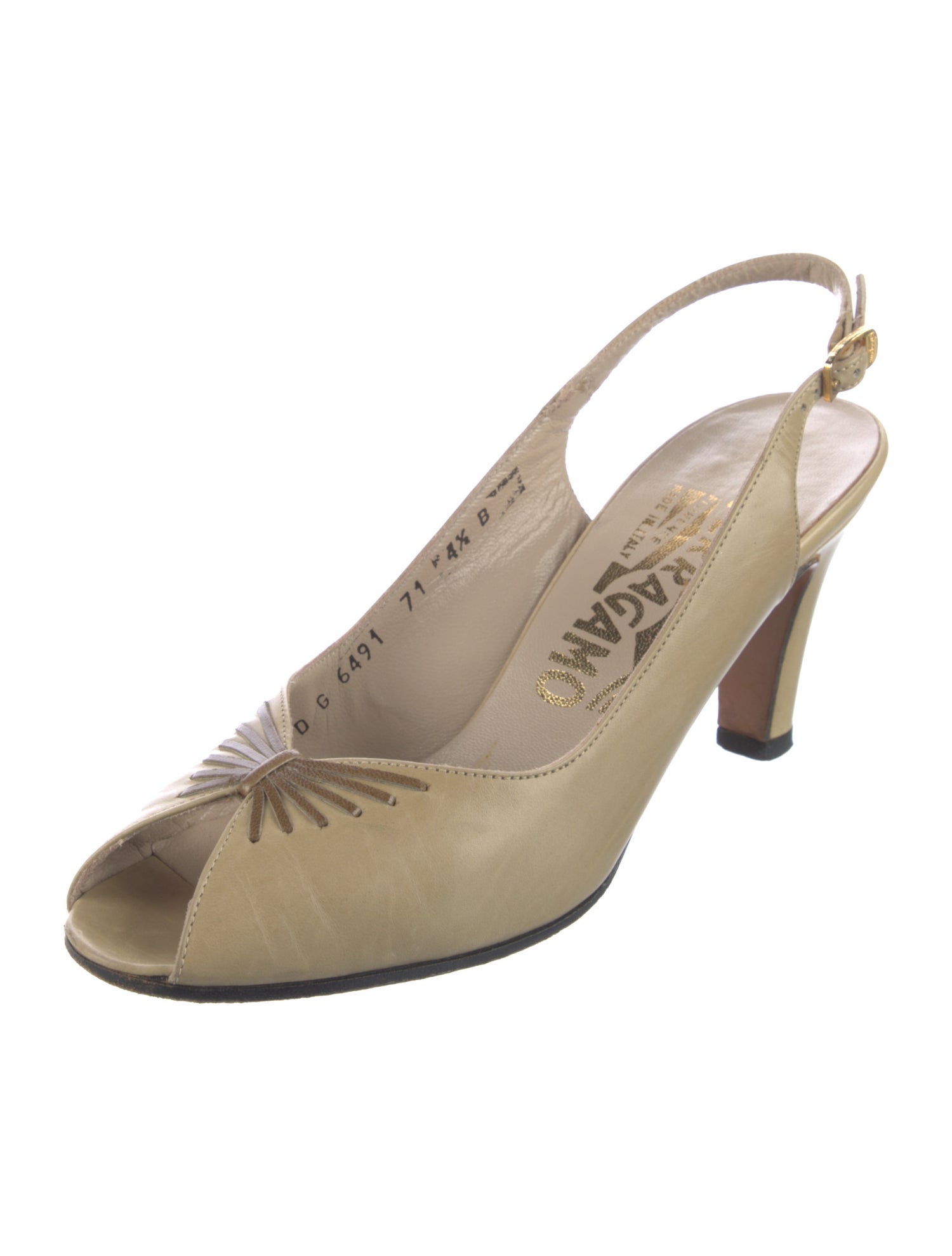 Salvatore Ferragamo Leather Slingback Pumps