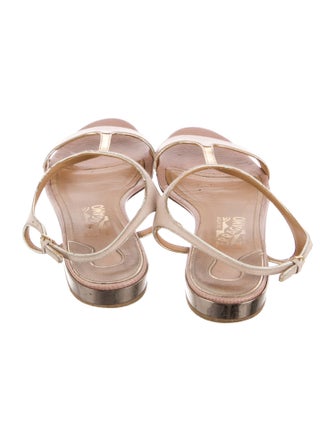 Salvatore Ferragamo Snakeskin T-Strap Sandals