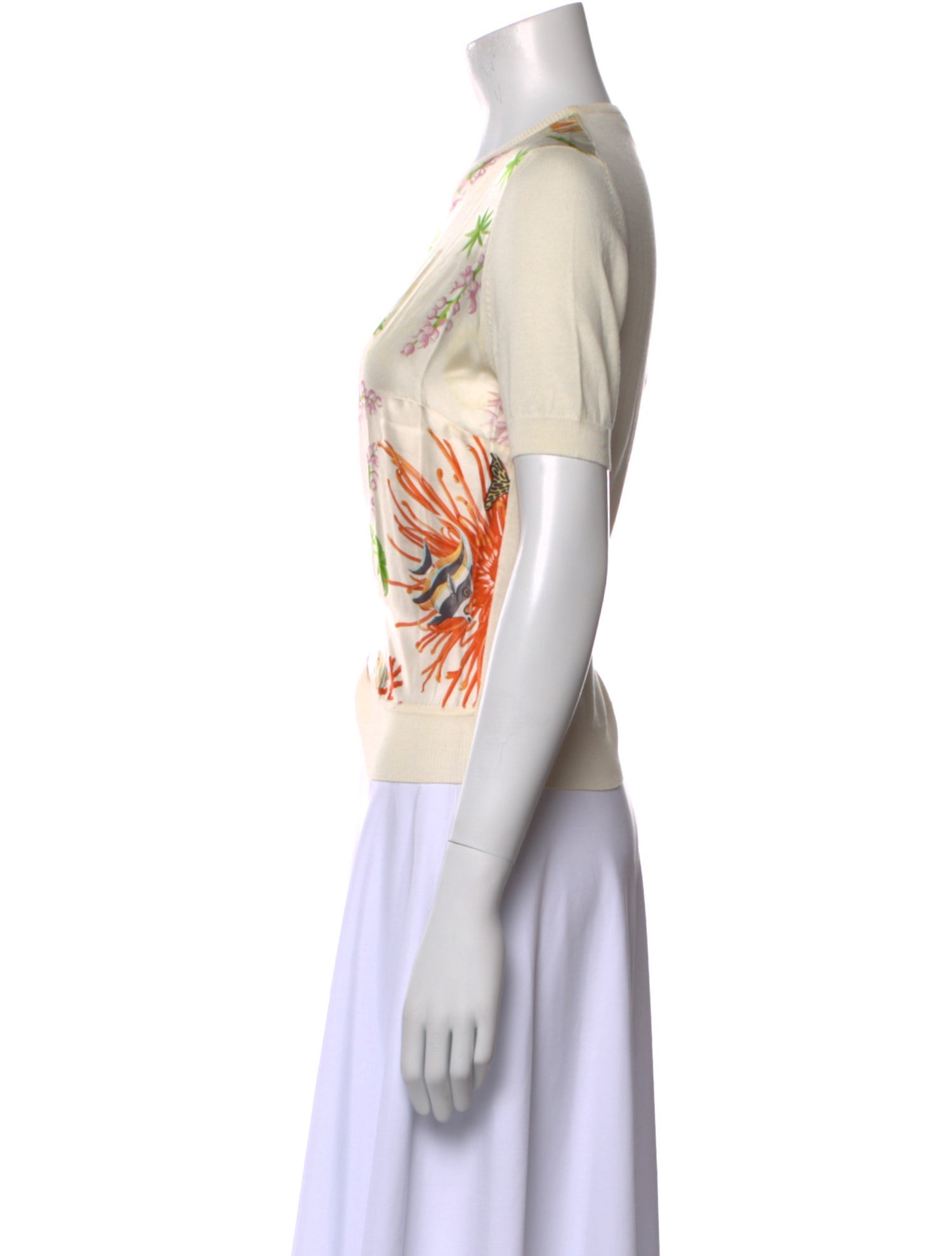 Salvatore Ferragamo Floral Print Crew Neck T-Shirt