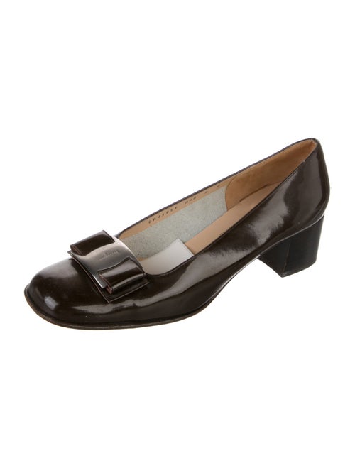 Salvatore Ferragamo Patent Leather Bow Accents Pumps