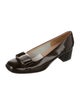 Salvatore Ferragamo Patent Leather Bow Accents Pumps