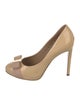 Salvatore Ferragamo Patent Leather Bow Accents Pumps