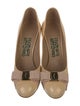 Salvatore Ferragamo Patent Leather Bow Accents Pumps