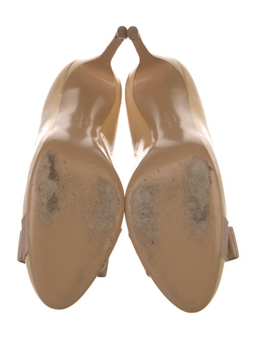 Salvatore Ferragamo Patent Leather Bow Accents Pumps