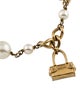Salvatore Ferragamo Faux Pearl and Purse Charm Bracelet