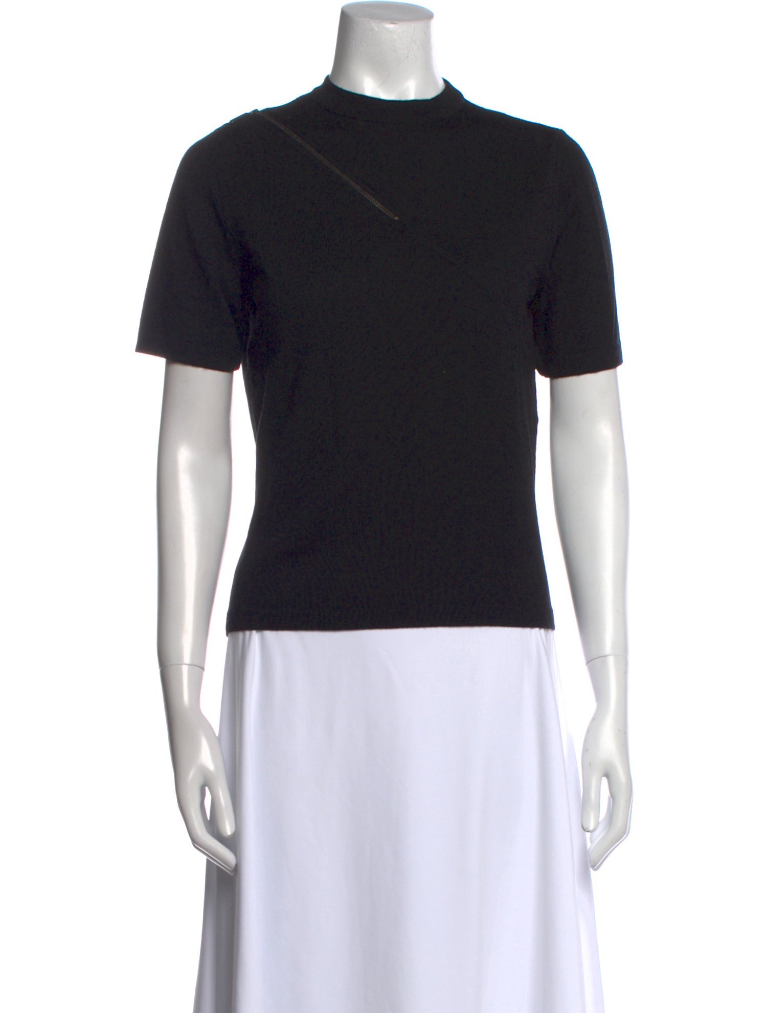 Salvatore Ferragamo Wool Mock Neck T-Shirt