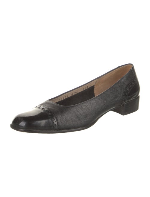 Salvatore Ferragamo Leather Lasercut Accents Flats