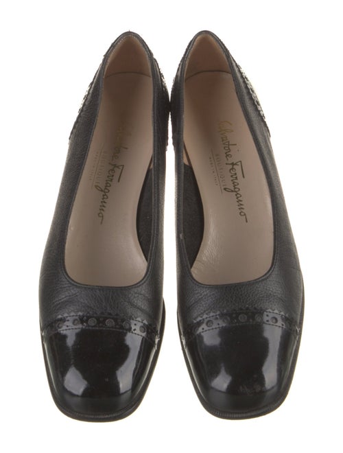 Salvatore Ferragamo Leather Lasercut Accents Flats