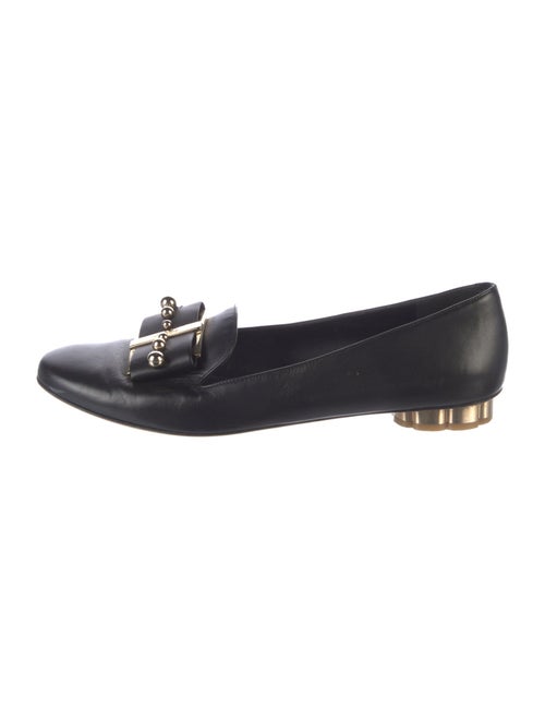 Salvatore Ferragamo Leather Studded Accents Loafers